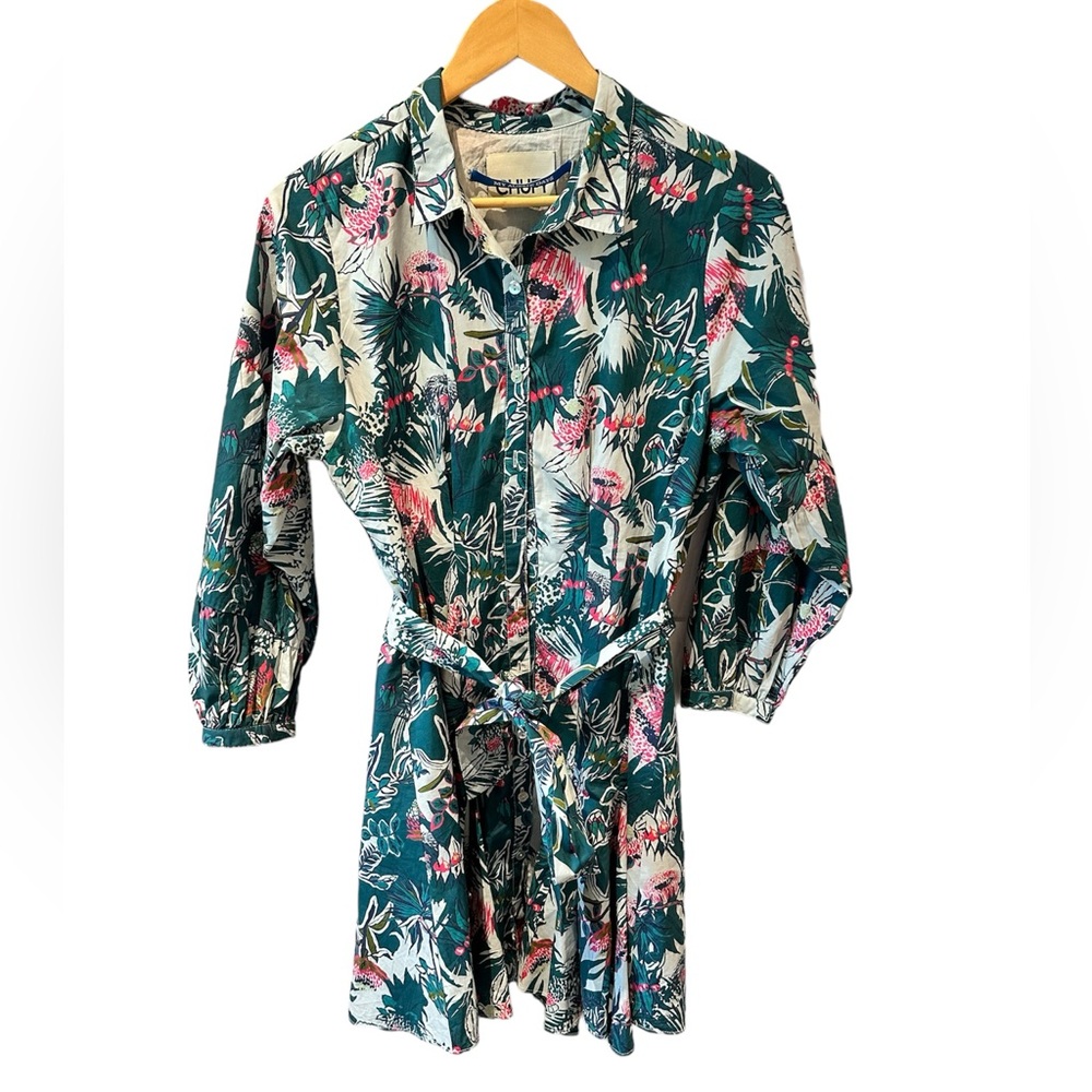 Chufy Ushi Mini Dress in Organic Cotton Poplin Size Small Floral